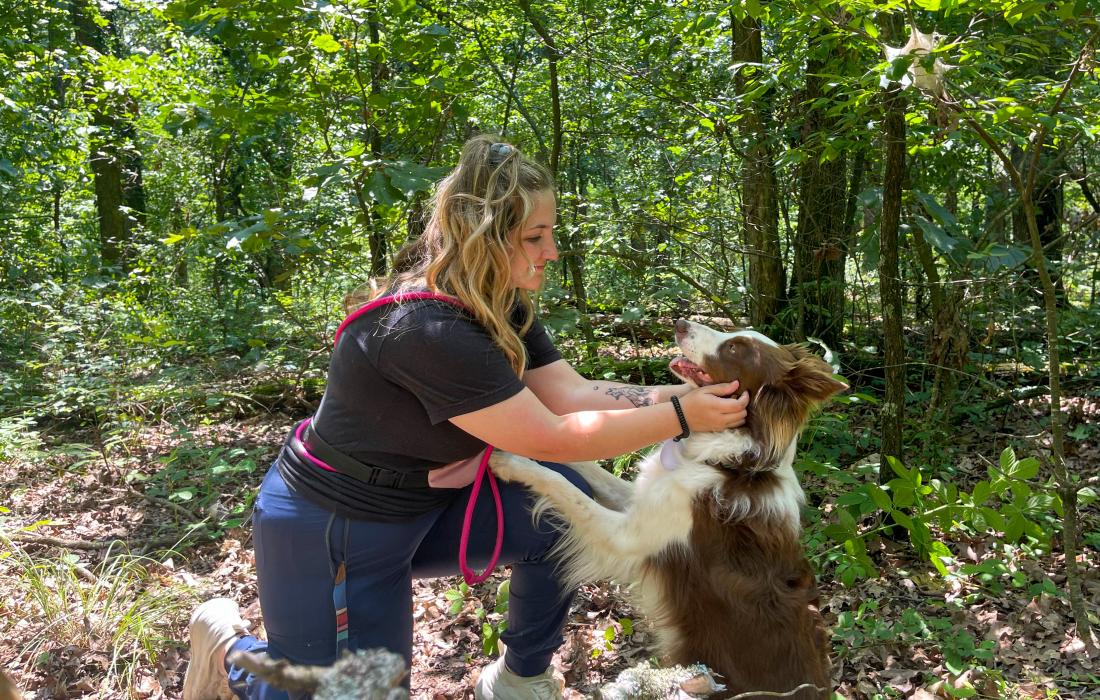 Dani working with another dog named Jillie