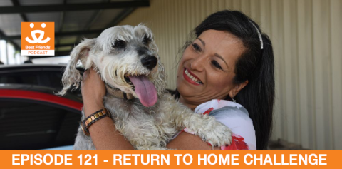 woman reunited with her dog