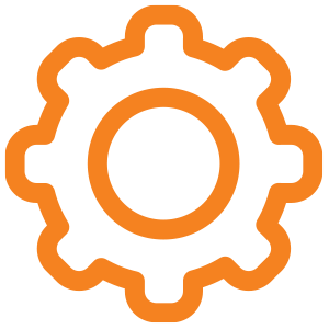 Line drawing of a gear